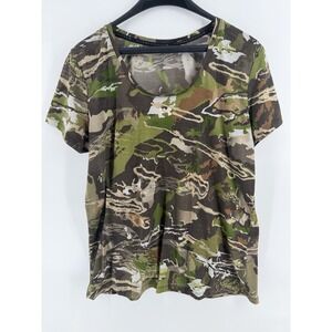 Under Armour Threadborne Womens Camo Short Sleeve Polyester T Shirt Size L